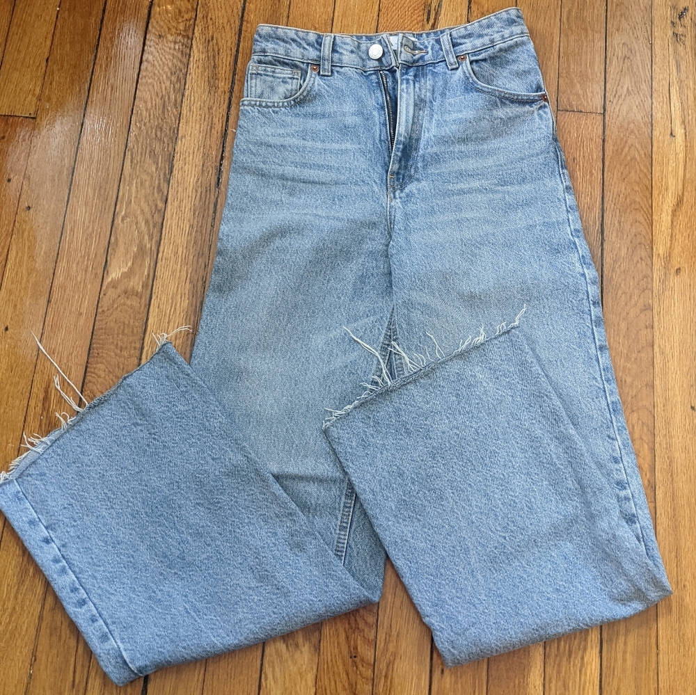 Zara High Rise Wide Leg Jeans